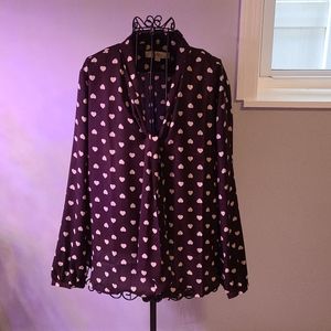 Tie neck heart blouse